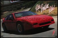 7g300 PONTIAC 24x36 commercial poster '80s cool image of a red Pontiac Fiero on the road!