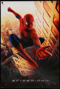 7g313 SPIDER-MAN DS 27x40 German commercial poster '02 web-slinger Tobey Maguire, Marvel!