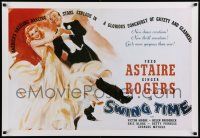 7g326 SWING TIME 26x38 commercial poster '80s art of Fred Astaire dancing w/Ginger Rogers!