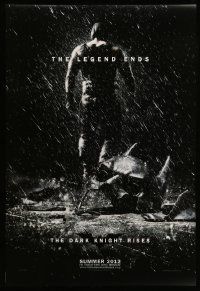 7g614 DARK KNIGHT RISES teaser DS 1sh '12 Tom Hardy as Bane, cool image of broken mask in the rain!