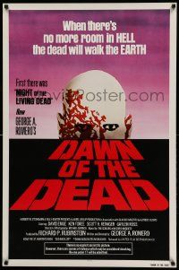7g615 DAWN OF THE DEAD 1sh '79 George Romero, no more room in HELL for the dead, red title design