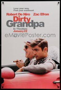 7g620 DIRTY GRANDPA teaser DS 1sh '16 Robert De Niro, Zac Efron, lose your way. find your manhood!