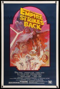 7g638 EMPIRE STRIKES BACK studio style 1sh R82 George Lucas sci-fi classic, art by Tom Jung!