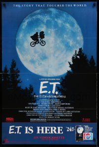 7g135 E.T. THE EXTRA TERRESTRIAL 26x39 video poster R88 Spielberg, bike over moon image!