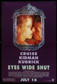7g647 EYES WIDE SHUT advance DS 1sh '99 Kubrick, Tom Cruise & Nicole Kidman reflected in mirror!