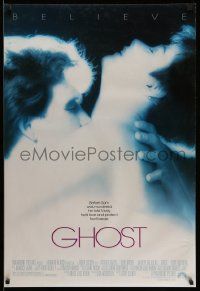 7g672 GHOST DS 1sh '90 classic romantic close up of dead Patrick Swayze & sexy Demi Moore!