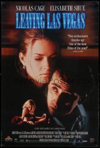 7g143 LEAVING LAS VEGAS 27x40 video poster '95 Cage is drinking himself to death, Elisabeth Shue!