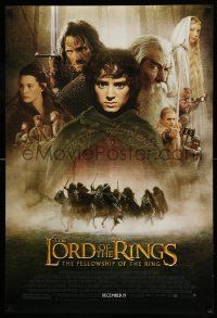 7g781 LORD OF THE RINGS: THE FELLOWSHIP OF THE RING advance DS 1sh '01 Tolkien, montage of top cast!