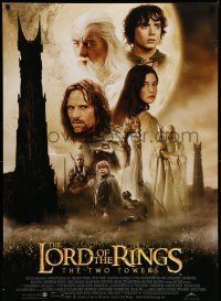 7g786 LORD OF THE RINGS: THE TWO TOWERS int'l DS 1sh '02 Jackson & J.R.R. Tolkien, cast montage!