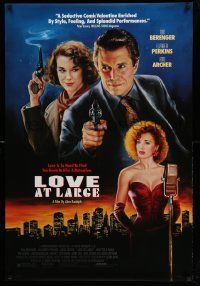 7g787 LOVE AT LARGE 1sh '90 film noir artwork of Tom Berenger, Elizabeth Perkins, Anne Archer!