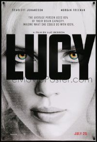 7g788 LUCY teaser DS 1sh '14 July style, cool image of Scarlett Johansson in the title role!