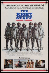 7g150 RIGHT STUFF 20x30 video poster '83 cool line up of the first NASA astronauts under title!