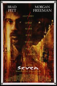 7g897 SEVEN DS 1sh '95 David Fincher, Morgan Freeman, Brad Pitt, deadly sins!