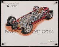 7g344 1939 BOYLE SPECIAL MASERATI 16x20 special '00s signed by artist Tom Johnson, cutaway artwork!