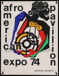 7g353 AFRO AMERICAN PAVILION EXPO '74 23x30 special '74 World's Fair in Spokane, Washington!