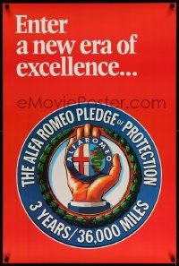 7g172 ALFA ROMEO 24x36 advertising poster '90s a new era of excellence, pledge of protection!