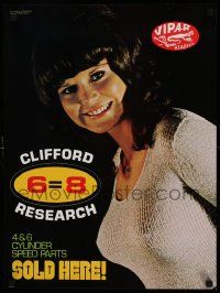 7g179 CLIFFORD RESEARCH 18x24 advertising poster '70s great image of sexiest Barbara Roufs!