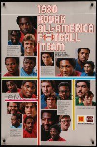 7g375 COLLEGE FOOTBALL ALL-AMERICA TEAM 2-sided 24x36 special '80 cool images of many stars!