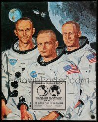 7g377 COMMEMORATING THE FLIGHT OF APOLLO XI 16x20 special '70s Armstrong, art by Larry Salk!