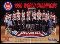 7g381 DETROIT PISTONS 18x25 special '90 the 1990 World Champions, basketball!