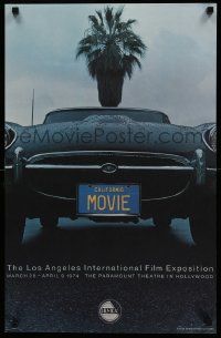 7g060 FILMEX '74 18x28 film festival poster '74 Los Angeles Film Festival, Jaguar XK-E close up!