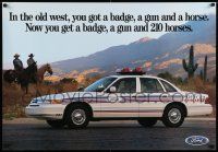 7g188 FORD 25x36 advertising poster '90s great image of the police Crown Vic and horses!