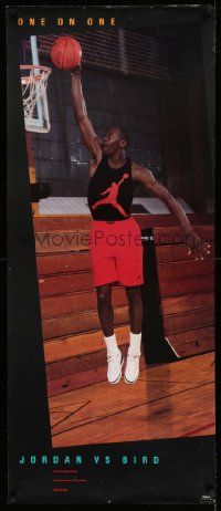 7g194 JORDAN VS BIRD 20x48 advertising poster '88 great image of Michael 'Air' Jordan!