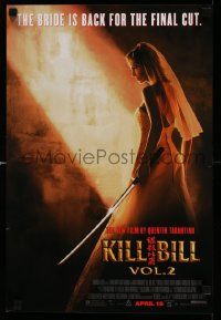 7g084 KILL BILL: VOL. 2 mini poster '04 bride Uma Thurman with katana, Quentin Tarantino