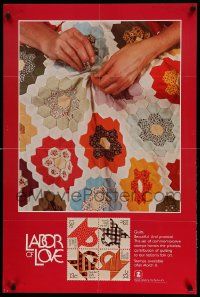 7g196 LABOR OF LOVE 24x36 advertising poster '78 best image of quilt being made!