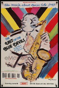 7g409 LAST OF THE BLUE DEVILS 24x36 special '79 art of jazz musician playing sax by Ensrud!