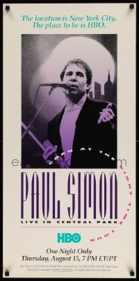 7g051 PAUL SIMON LIVE IN CENTRAL PARK tv poster '91 image from Born at the Right Time tour!