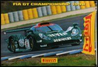7g203 PIRELLI TIRES 27x39 advertising poster '98 FIA GT Championship, race car!
