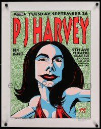 7g109 PJ HARVEY signed 22x28 music poster '95 by the artist and hand-numbered 241/500!