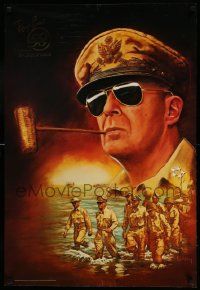 7g213 RAY-BAN 23x34 advertising poster '87 wonderful artwork of General MacArthur!