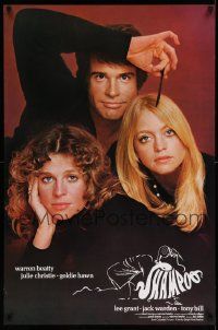 7g460 SHAMPOO 25x37 special '75 best close up of Warren Beatty, Julie Christie & Goldie Hawn!