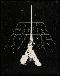 7g470 STAR WARS 22x28 special '77 George Lucas' sci-fi classic, art of hands & lightsaber bootleg!
