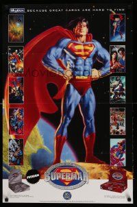 7g480 SUPERMAN 21x33 special '94 cool art of the superhero, collectible cards!