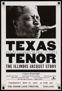 7g487 TEXAS TENOR THE ILLINOIS JACQUET STORY 15x23 special '92 cool image of sax player!