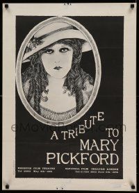 7g067 TRIBUTE TO MARY PICKFORD 21x30 English film festival poster '71 close-up art of the star!