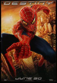 7g910 SPIDER-MAN 2 teaser 1sh '04 great image of Tobey Maguire in the title role, Destiny!