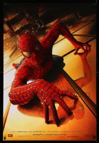 7g909 SPIDER-MAN Spanish/U.S. export teaser DS 1sh '02 Tobey Maguire climbing building, Raimi, Marvel!