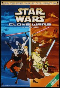 7g162 STAR WARS: CLONE WARS volume 1 27x40 video poster '05 Anakin Skywalker, Yoda, & Obi-Wan Kenobi