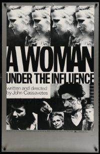 7g993 WOMAN UNDER THE INFLUENCE 26x39 1sh '74 cast images of John Cassavetes, Peter Falk, Rowlands!