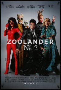 7g999 ZOOLANDER No. 2 advance DS 1sh '16 Stiller, Wilson, Ferrell, Cruz, Wiig, Munn, Cumberbatch!
