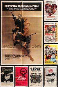 7h026 LOT OF 13 FOLDED GANGSTER CRIME ONE-SHEETS '60s-70s images from a variety of different movies!