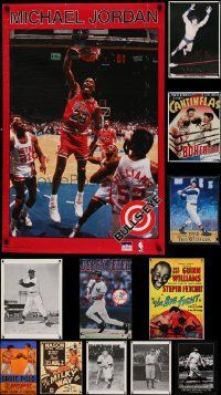 7h457 LOT OF 12 UNFOLDED SPORTS COMMERCIAL, SPECIAL AND REPRO POSTERS '80s-90s basketball & more!