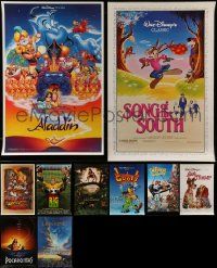 7h448 LOT OF 12 UNFOLDED SPECIAL DISNEY POSTERS '80s-90s from cartoon & live action movies!