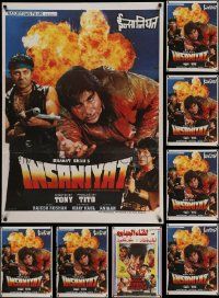 7h409 LOT OF 10 FORMERLY FOLDED INDIAN POSTERS '80s-90s great movie images!