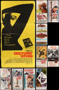 7h234 LOT OF 12 FOLDED THREE-SHEETS '60s-70s great images from a variety of different movies!