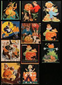 7h242 LOT OF 11 CHILD LIFE MAGAZINE HALLOWEEN COVER PRINTS '30s great colorful artwork!
